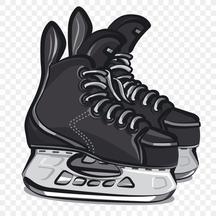 Ice Skate Ice Hockey Stock Illustration Stock Photography Clip Art, PNG, 1000x1000px, Ice Skate, Black, Footwear, Ice Hockey, Ice Skating Download Free
