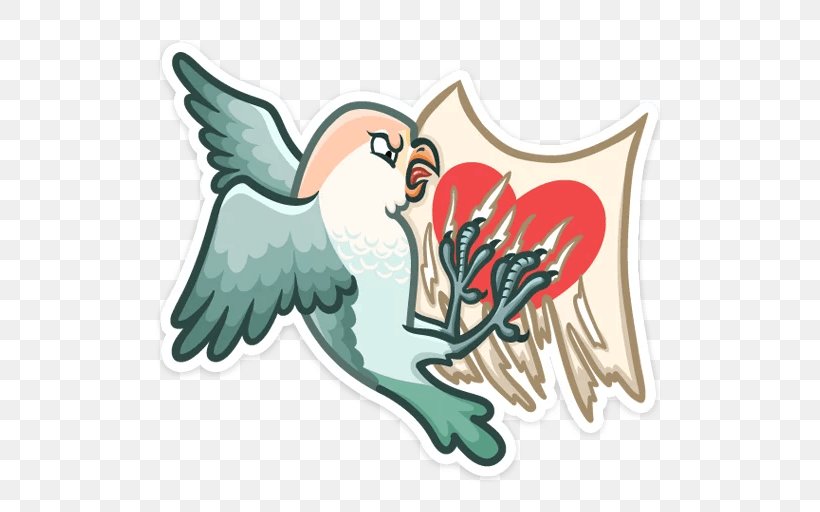 Lovebird Sticker VKontakte Telegram Clip Art, PNG, 512x512px, Watercolor, Cartoon, Flower, Frame, Heart Download Free