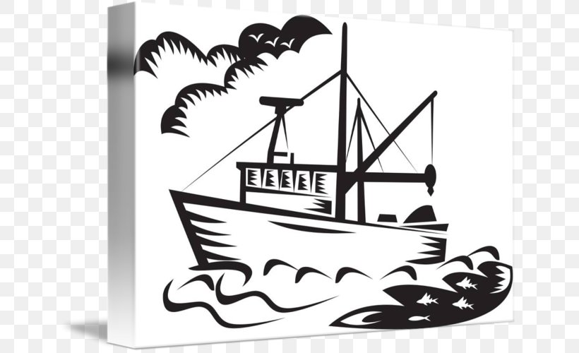 Fishing Vessel Silhouette Drawing Clip Art, PNG, 650x500px, Fishing Vessel, Art, Artwork, Black And White, Boat Download Free