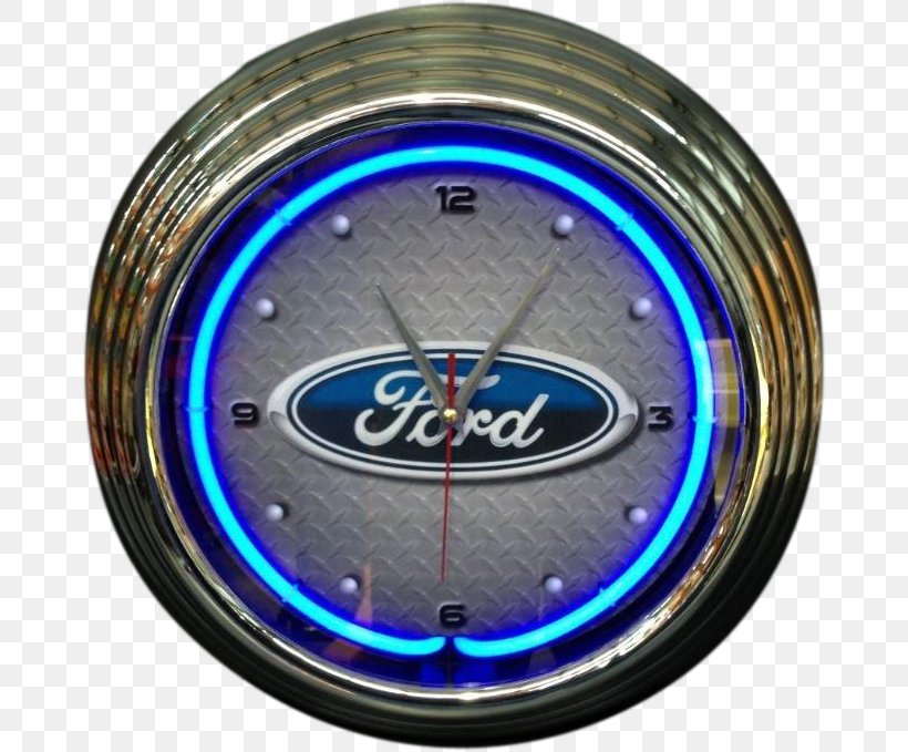 Ford Mustang Neon Sign Clock Neon Lighting, PNG, 672x679px, Ford, Car, Chevrolet, Clock, Electric Blue Download Free