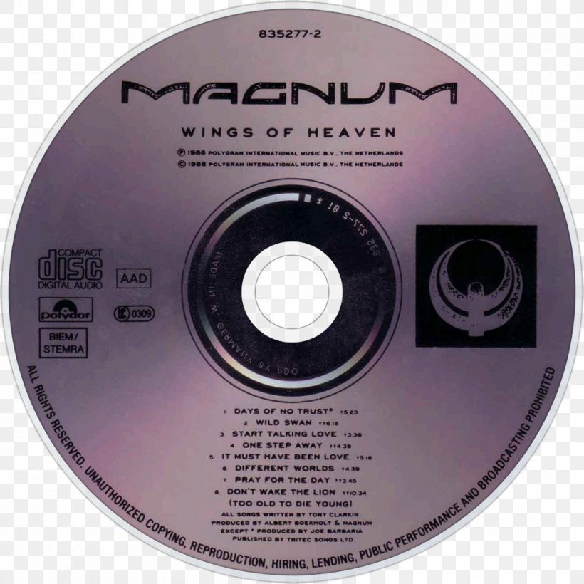 Compact Disc Chapter & Verse – The Very Best Of Magnum Wings Of Heaven Live, PNG, 1000x1000px, Watercolor, Cartoon, Flower, Frame, Heart Download Free