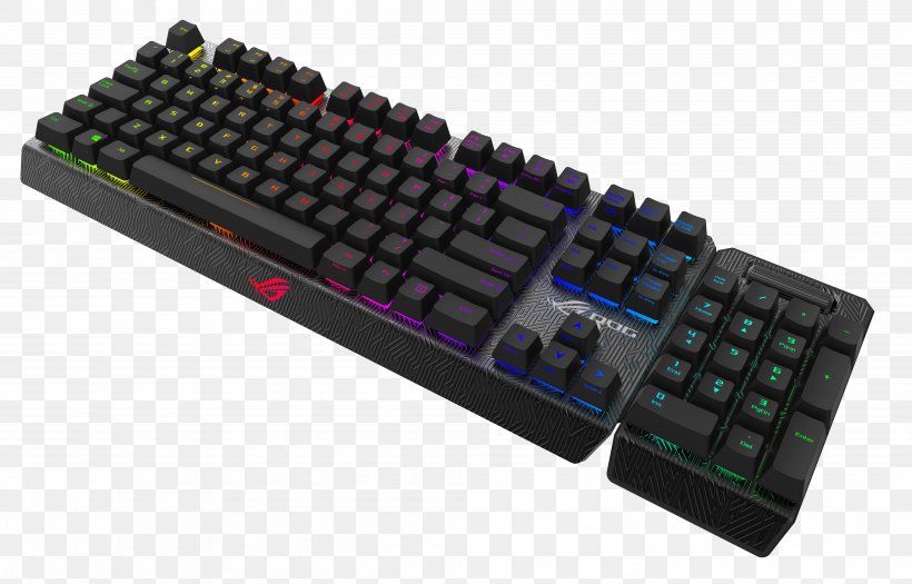 Computer Keyboard Laptop Computer Mouse Republic Of Gamers ASUS, PNG, 4000x2563px, Computer Keyboard, Asus, Asus Ma01 Claymorerduk, Asus Rog Claymore, Computer Download Free