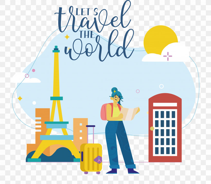 World Tourism Day, PNG, 8661x7537px, Eiffel Tower, Cartoon, Drawing, Logo, Paris Download Free