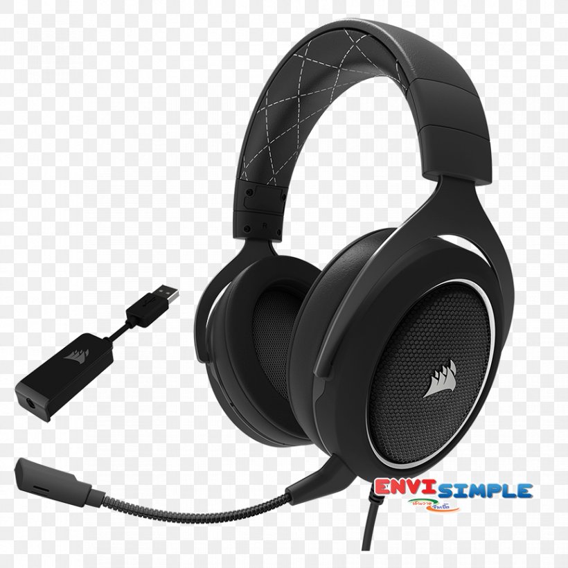 CORSAIR HS60 SURROUND Gaming Headset 7.1 Surround Sound Headphones, PNG, 864x864px, 71 Surround Sound, Audio, Audio Equipment, Corsair Components, Electronic Device Download Free