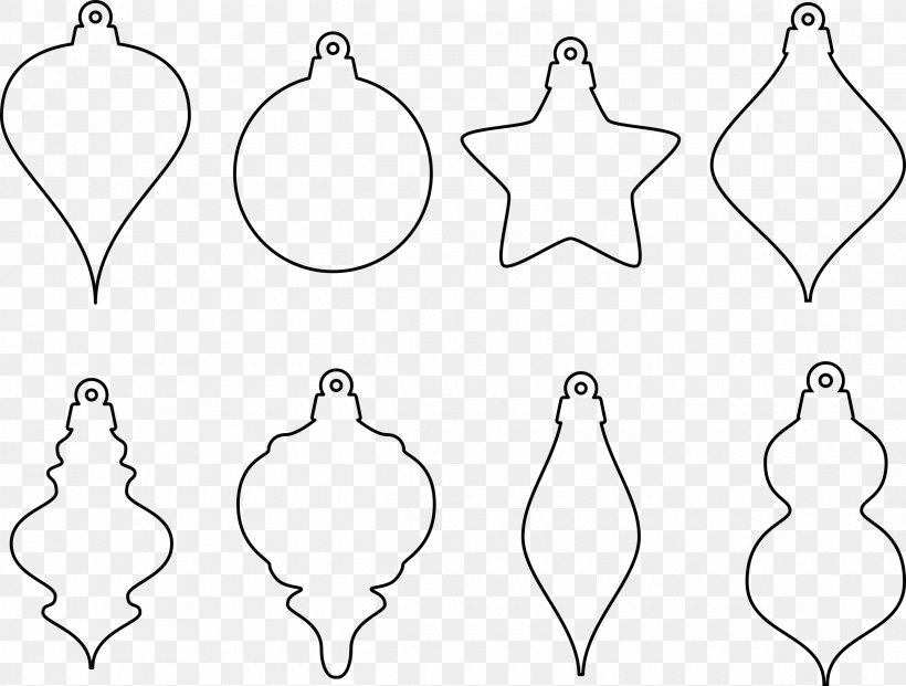 Christmas Ornament Christmas Decoration Shape Clip Art, PNG, 2400x1820px, Christmas Ornament, Area, Artwork, Black And White, Body Jewelry Download Free
