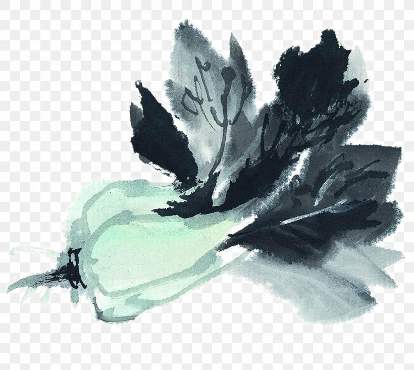 Ink Wash Painting Chinese Cabbage Napa Cabbage Vegetable, PNG, 1000x895px, Ink Wash Painting, Art, Black And White, Chinese Cabbage, Gongbi Download Free