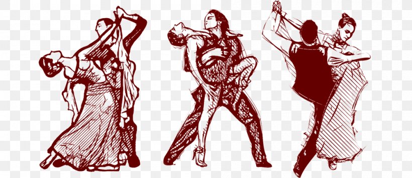 Dancer Tango, PNG, 1000x432px, Watercolor, Cartoon, Flower, Frame, Heart Download Free
