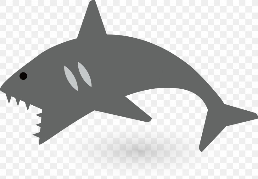 Great White Shark Shark Attack Icon, PNG, 2386x1662px, Shark, Animal, Black And White, Cartilaginous Fish, Dolphin Download Free