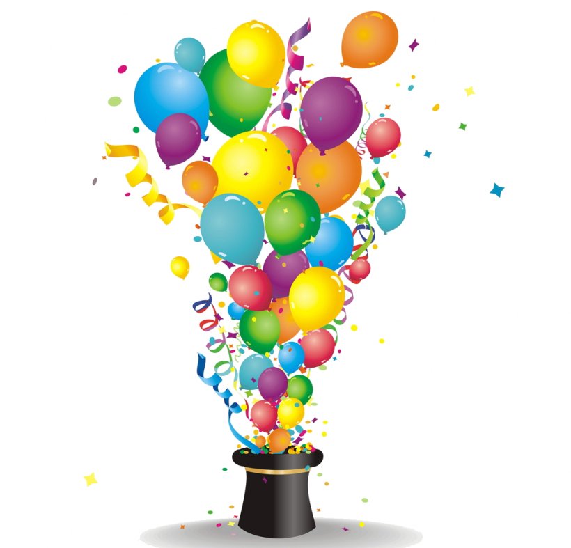 Balloon Clip Art Image Birthday Vector Graphics, PNG, 1024x984px, Balloon, Birthday, Feestversiering, Gas Balloon, Hat Download Free
