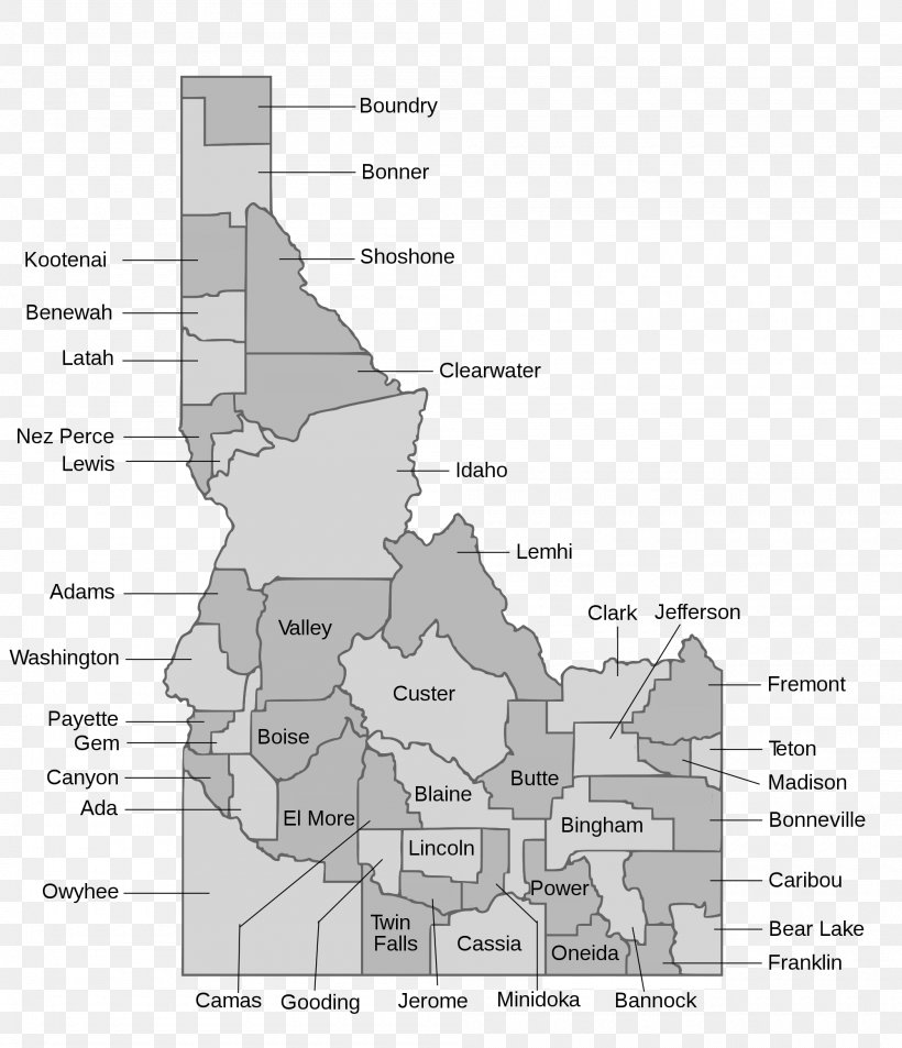 Idaho County, Idaho Ada County, Idaho Post Falls Nez Perce County, Idaho, PNG, 2000x2326px, Idaho County Idaho, Ada County Idaho, Admission To The Union, Area, Black And White Download Free