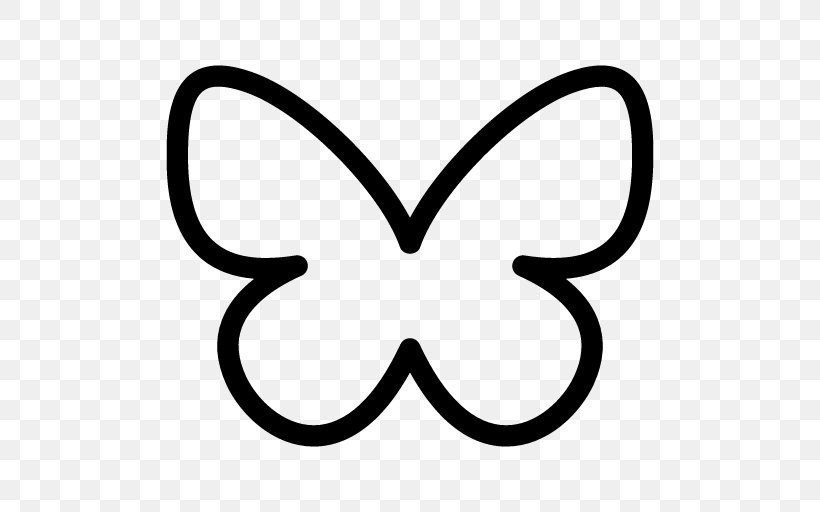 Butterfly Symbol, PNG, 512x512px, Butterfly, Area, Black, Black And White, Heart Download Free