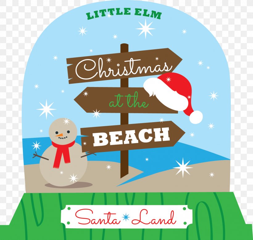Little Elm Christmas Ornament Santa Claus Beach Christmas Day, PNG, 1515x1442px, Little Elm, Area, Beach, Cartoon, Christmas Download Free