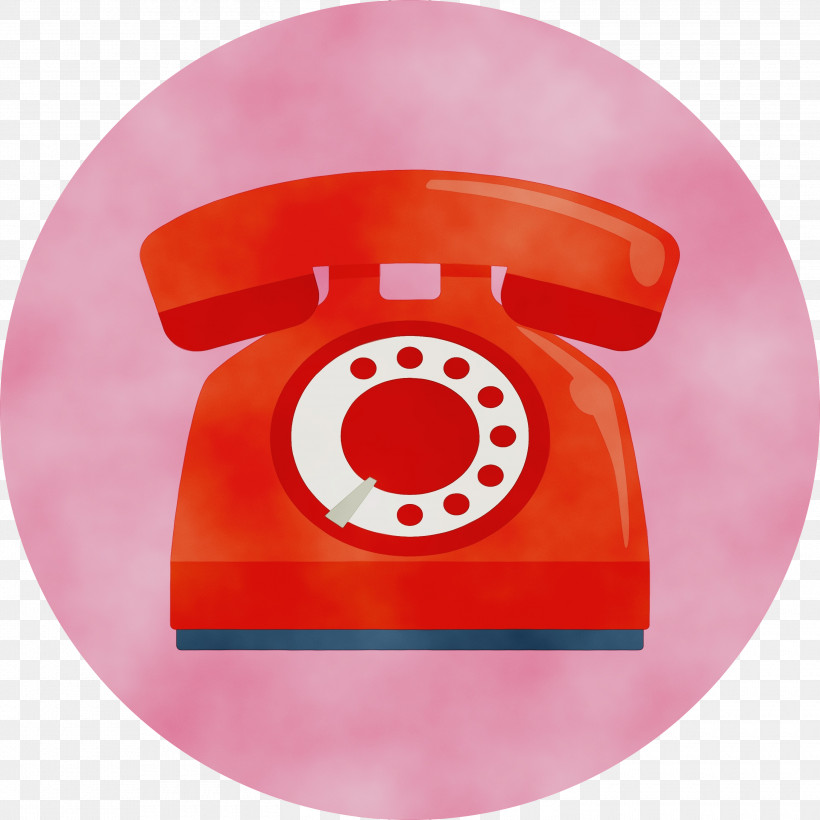 Red, PNG, 3000x3000px, Phone Call, Paint, Red, Telephone, Watercolor Download Free
