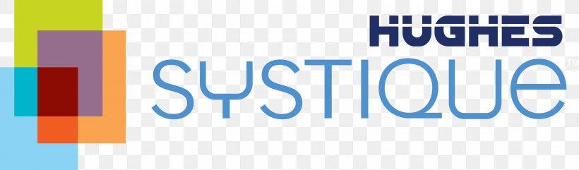 Logo Hughes Systique Corporation Brand Font, PNG, 2386x703px, Logo, Area, Banner, Blue, Brand Download Free