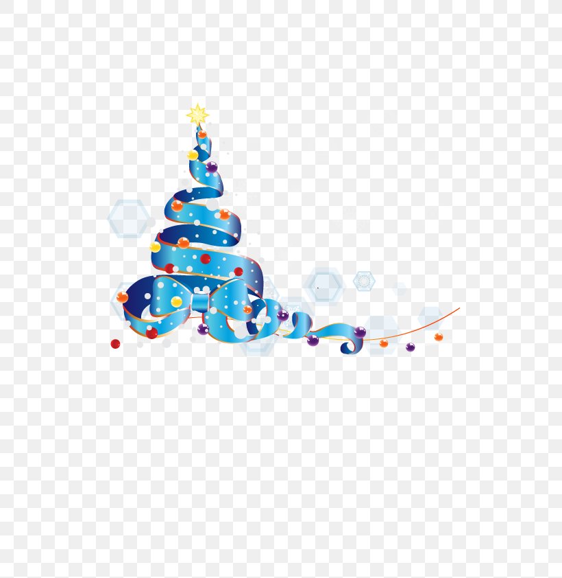 Christmas Tree Ribbon Clip Art, PNG, 595x842px, Christmas Tree, Blue, Blue Ribbon, Christmas, Christmas Decoration Download Free