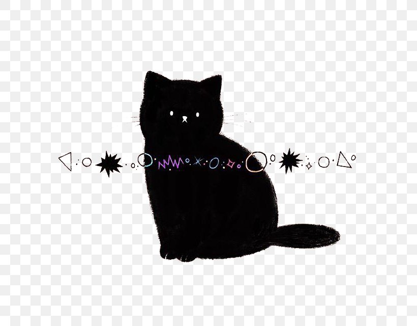 Black Cat Kitten Drawing Illustration, PNG, 640x640px, Cat, Black, Black Cat, Bombay, Carnivoran Download Free