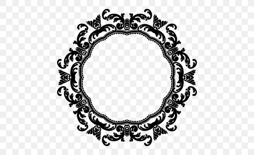 Picture Frames Clip Art, PNG, 500x500px, Picture Frames, Black And White, Body Jewelry, Decor, Flower Download Free