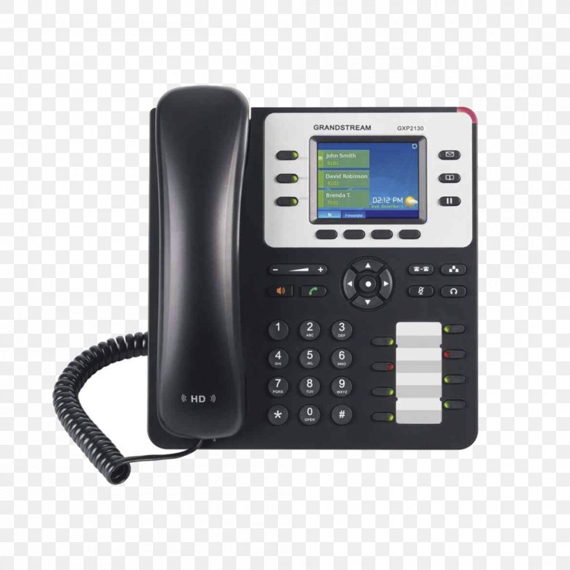 Grandstream Networks Grandstream GXP2130 VoIP Phone Telephone Grandstream GXP1625, PNG, 1000x1000px, Grandstream Networks, Answering Machine, Caller Id, Corded Phone, Electronic Hook Switch Download Free
