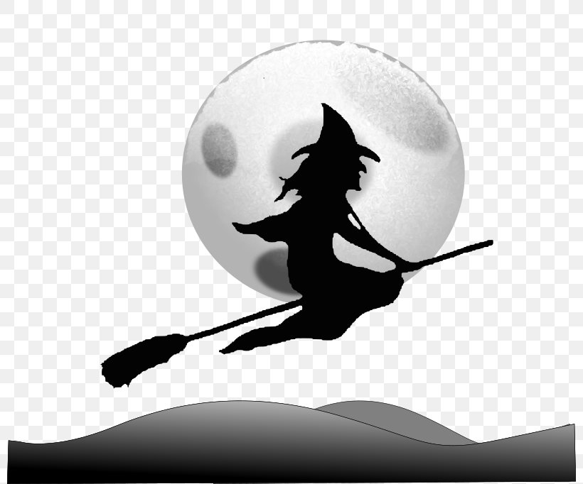 Wicked Witch Of The West Witchcraft Clip Art, PNG, 800x682px, Wicked Witch Of The West, Black And White, Broom, Full Moon, Monochrome Download Free