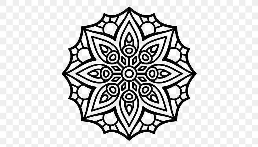 Mandala Coloring Book Drawing Child, PNG, 600x470px, Mandala, Area, Attentional Control, Black, Black And White Download Free