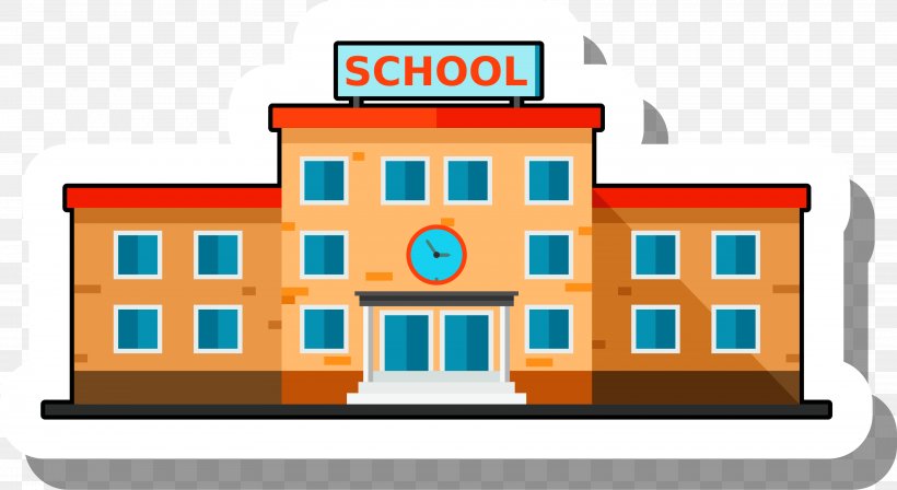 School Building Escuela Illustration, PNG, 3526x1930px, School, Apartment, Architecture, Brand, Building Download Free