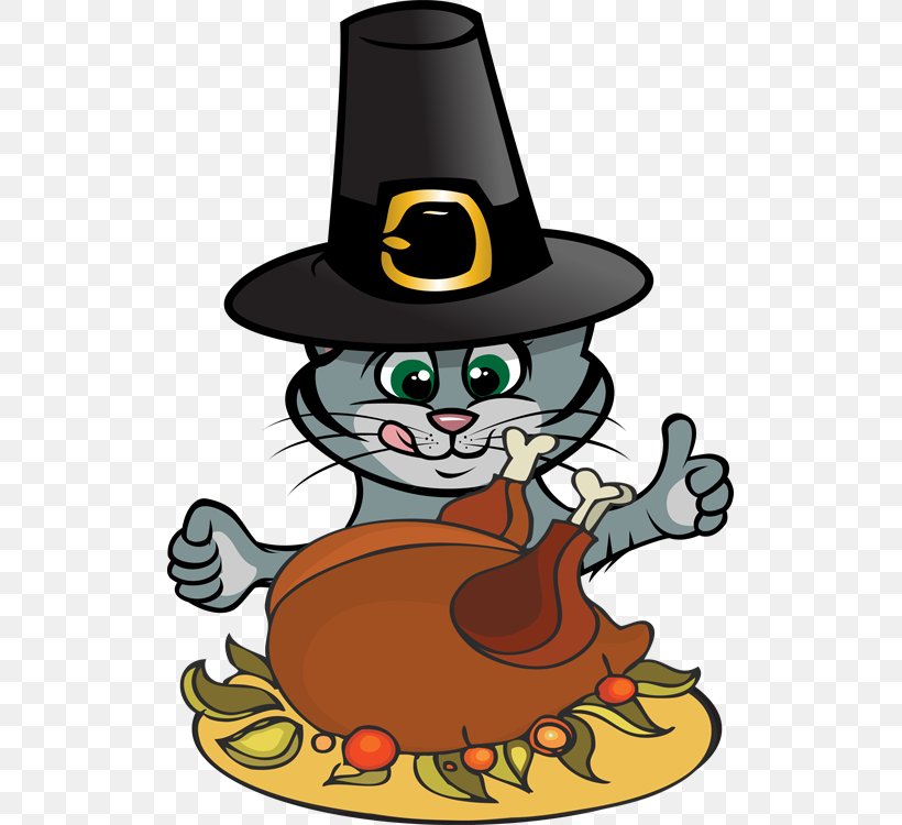 Thanksgiving Cats Kitten Clip Art, PNG, 515x750px, Cat, Christmas, Fictional Character, Food, Hat Download Free