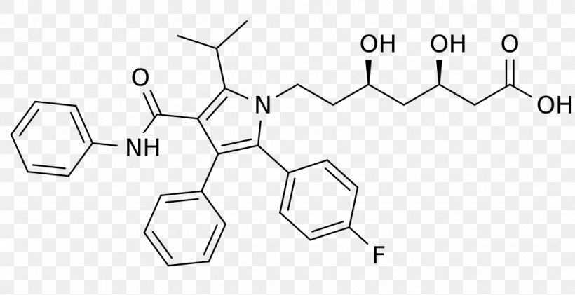 Atorvastatin Lipitor Impurity Molecule Calcium, PNG, 1024x526px, Atorvastatin, Area, Auto Part, Black And White, Brand Download Free