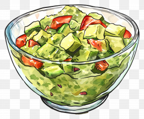 Bowl Of Guacamole With Avocado And Tomato - Bowl Of Guacamole With Fresh Vegetables PNG
