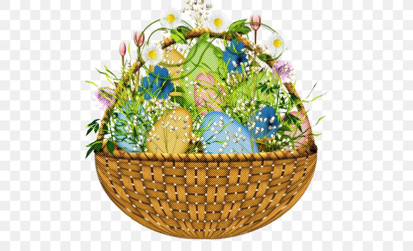 Easter Egg, PNG, 500x500px, Gift Basket, Basket, Easter, Easter Egg, Flower Download Free