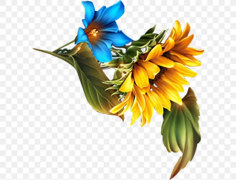 Floral Design Common Sunflower Cartoon, PNG, 600x623px, Floral Design, Bird, Cartoon, Common Sunflower, Cut Flowers Download Free