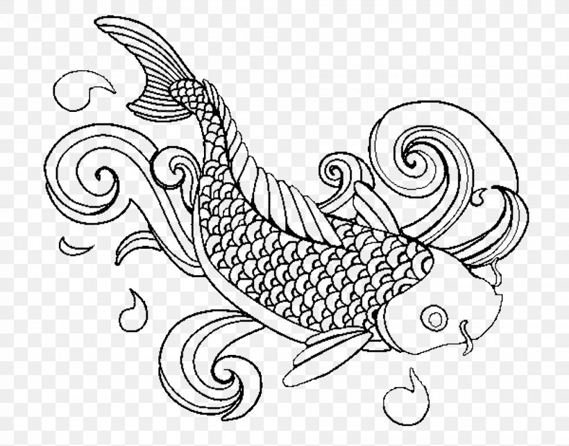 Koi Coloring Book Adult Fish Drawing, PNG, 2000x1567px, Koi, Adult, Art, Artwork, Black And White Download Free