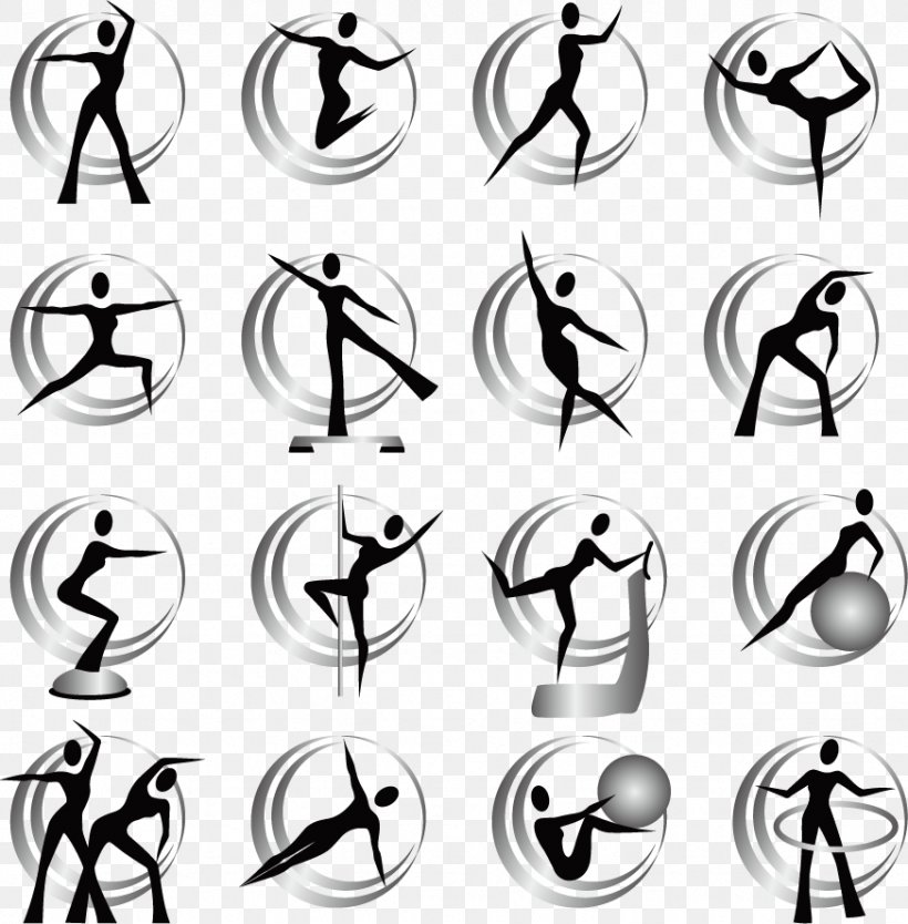 Physical Fitness Physical Exercise Yoga Aerobics, PNG, 873x888px, Physical Fitness, Aerobic Exercise, Aerobics, Black And White, Body Jewelry Download Free