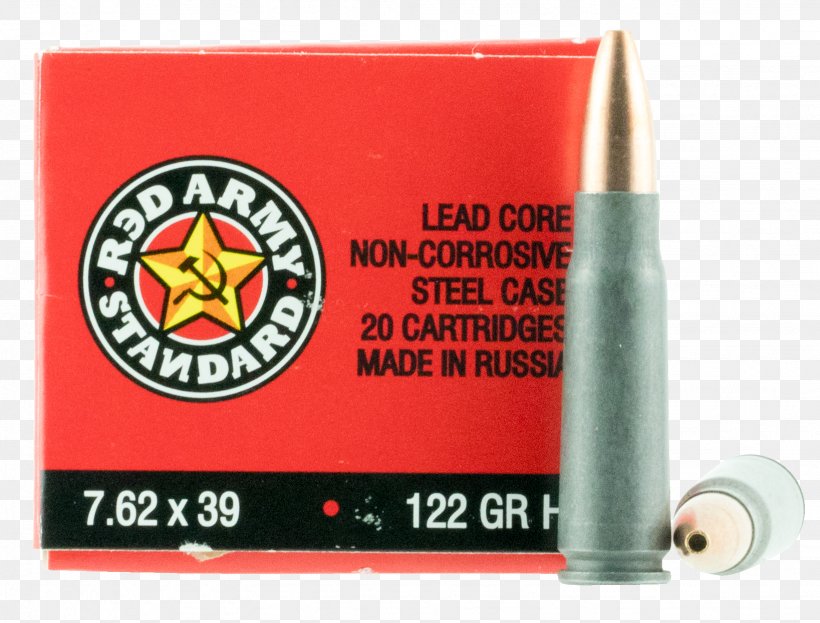 7.62×39mm Full Metal Jacket Bullet Red Army Standard Ammunition Cartridge, PNG, 1637x1245px, Watercolor, Cartoon, Flower, Frame, Heart Download Free