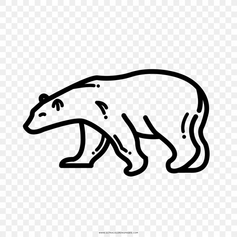 Polar Bear Drawing Clip Art, PNG, 1000x1000px, Bear, Animal, Animal Figure, Area, Black And White Download Free