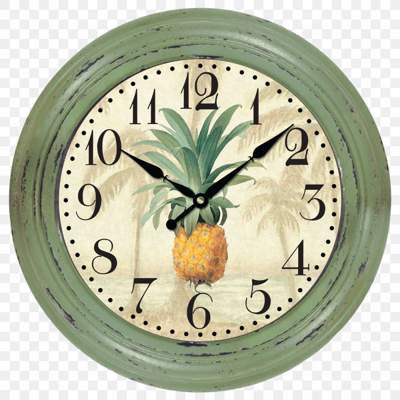 Clock Fruit Distressing Pineapple, PNG, 1020x1020px, Clock, Bed Bath Beyond, Ceramic, Decorative Arts, Distressing Download Free