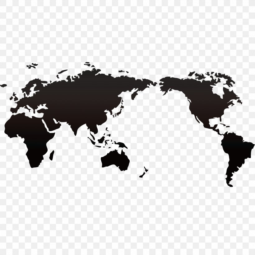 World Map Miller Cylindrical Projection Globe, PNG, 1500x1500px, Globe, Black, Black And White, Border, Continent Download Free