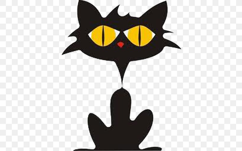 Black Cat Kitten Dog Clip Art, PNG, 512x512px, Cat, Beak, Black Cat, Carnivoran, Cartoon Download Free