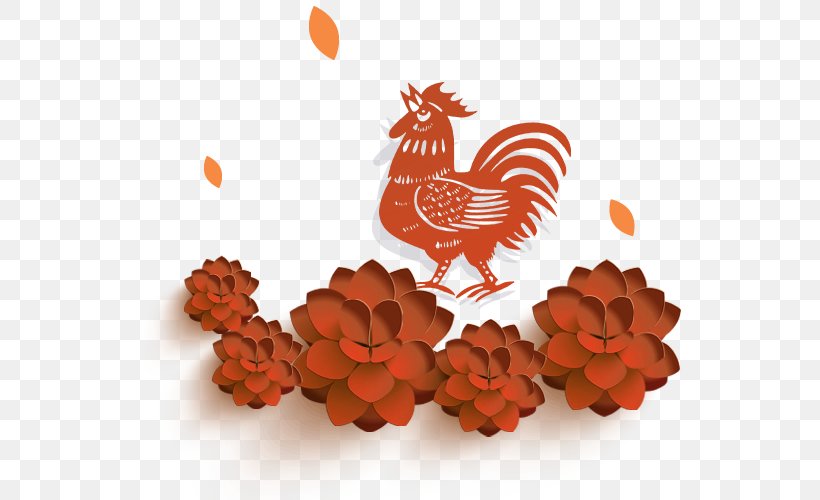 China Paper Chinese New Year Rooster Chinese Zodiac, PNG, 600x500px, China, Advertising, Chicken, Chinese New Year, Chinese Zodiac Download Free