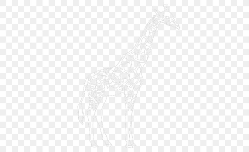 Giraffe Horse White Neck Line Art, PNG, 500x500px, Giraffe, Animal, Black And White, Drawing, Fauna Download Free