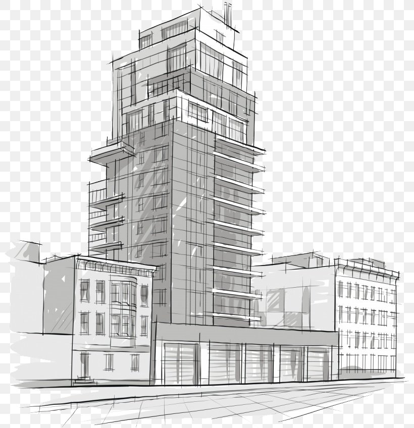 Architectural Drawing Architecture Sketch Building PNG 