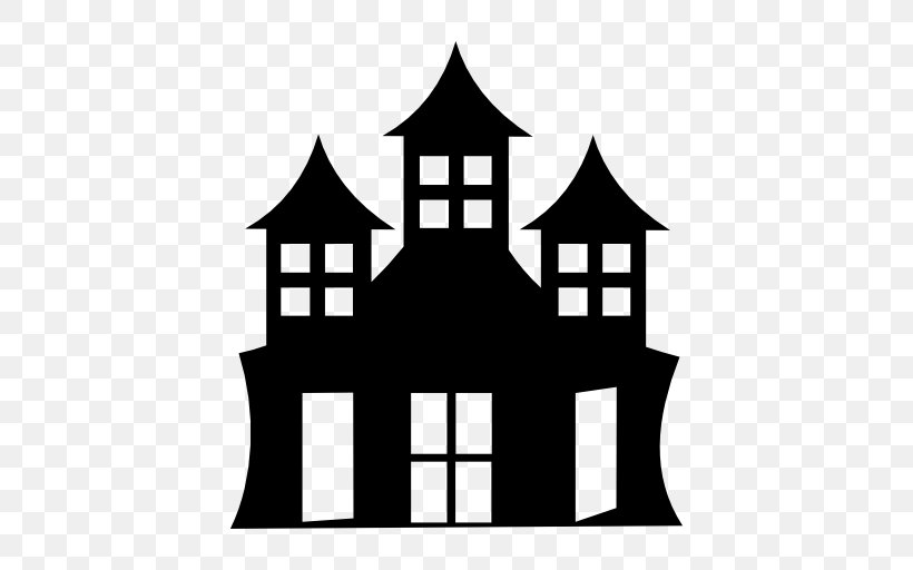 Haunted House Clip Art, PNG, 512x512px, Haunted House, Black And White, Building, Facade, Ghost Download Free