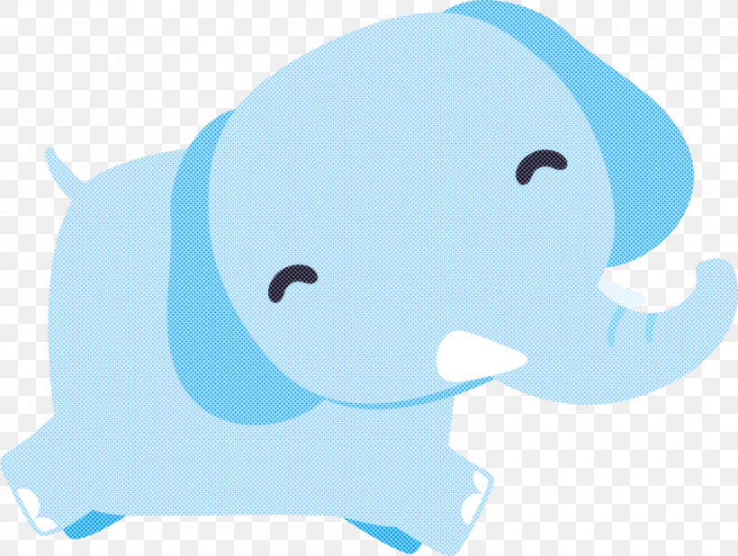Elephant, PNG, 3000x2262px, Blue, Cartoon, Elephant, Manatee, Snout Download Free