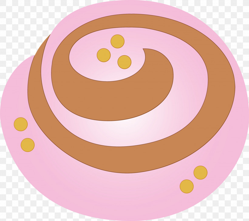 Circle Pink Pattern Sticker Plate, PNG, 3000x2666px, Cinnamon Roll, Circle, Oval, Paint, Pink Download Free