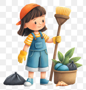 International Coastal Cleanup Day - Playful Girl Ready For Cleaning PNG