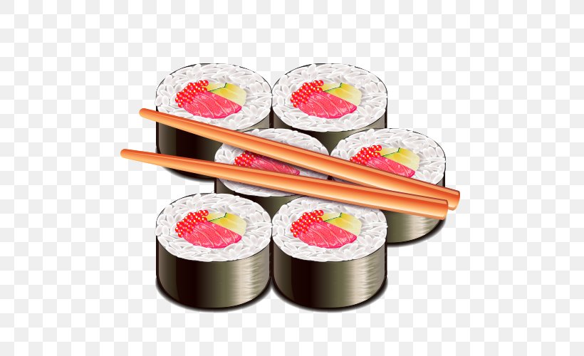 Japanese Cuisine Sushi Illustration, PNG, 500x500px, Japanese Cuisine, Asian Food, Cartoon, Cooked Rice, Cuisine Download Free