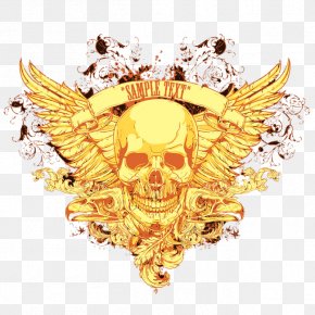 Gold Skull Head Skeleton - Skull Calavera Cdr Skeleton PNG