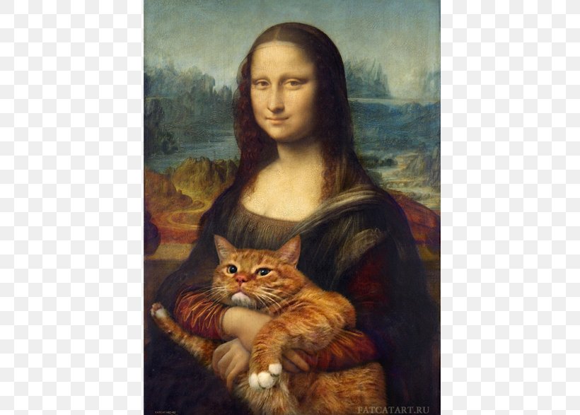 Mona Lisa Musée Du Louvre Fat Cat Art: Famous Masterpieces Improved By A Ginger Cat With Attitude Painting, PNG, 800x587px, Mona Lisa, Art, Art Museum, Artist, Canvas Print Download Free