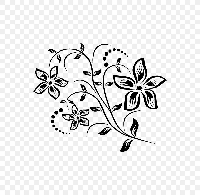 Flower Floral Design Clip Art, PNG, 800x800px, Flower, Arabesque, Black, Black And White, Branch Download Free