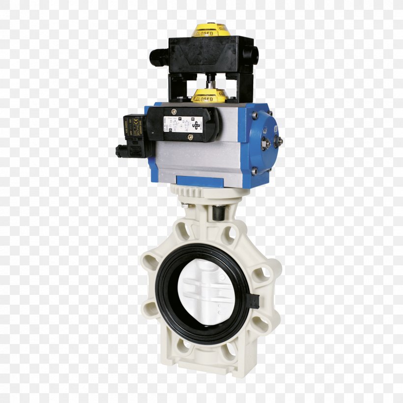 Butterfly Valve Pneumatic Actuator Valve Actuator, PNG, 1200x1200px, Butterfly Valve, Actuator, Chlorinated Polyvinyl Chloride, Drinking Water, Hardware Download Free