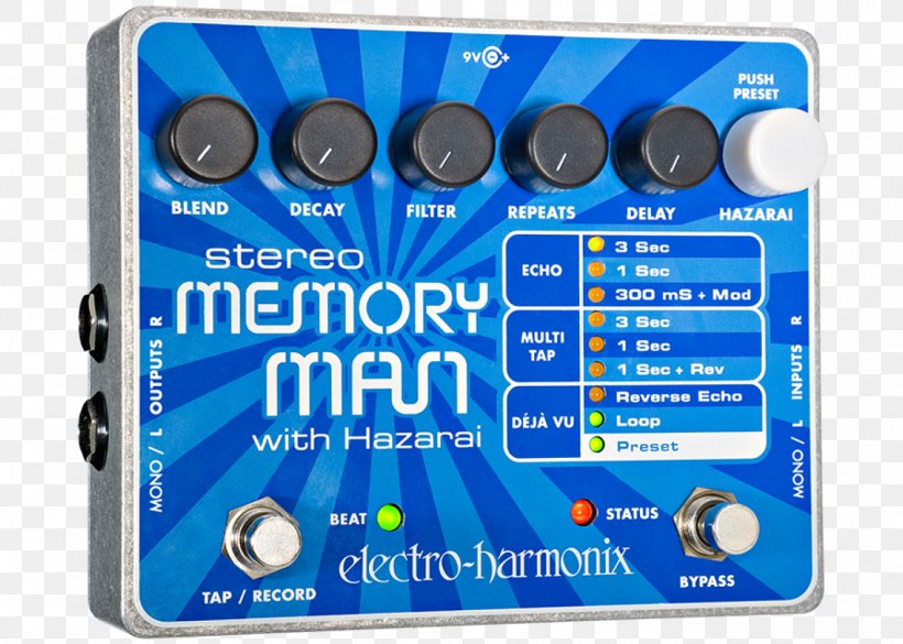 Electro-Harmonix Stereo Memory Man Effects Processors & Pedals Delay Electro-Harmonix Deluxe Memory Man XO, PNG, 1400x1000px, Effects Processors Pedals, Audio, Audio Equipment, Chorus Effect, Delay Download Free